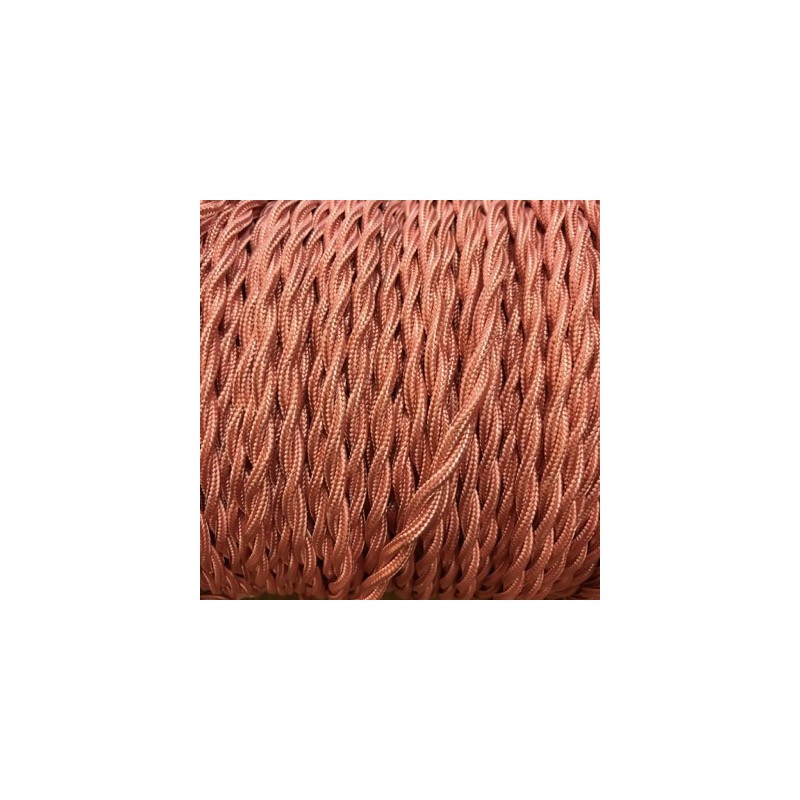 Câble électrique torsadé tissu couleur vieux rose 2X0.75mm