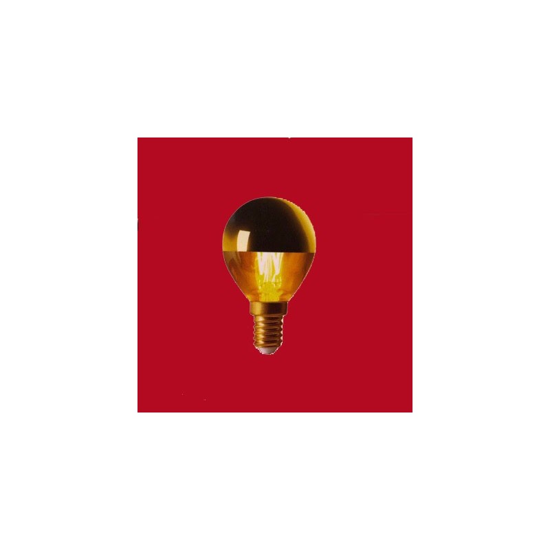 Ampoule LED E14 sphère calotte dorée