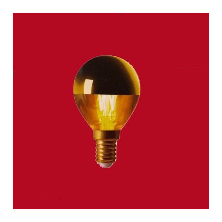 Ampoule LED E14 sphère calotte dorée