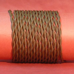 Câble électrique tissu torsadé marron 2X0.75