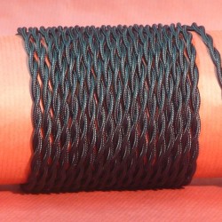 Câble électrique torsadé tissu noir 2X0.50