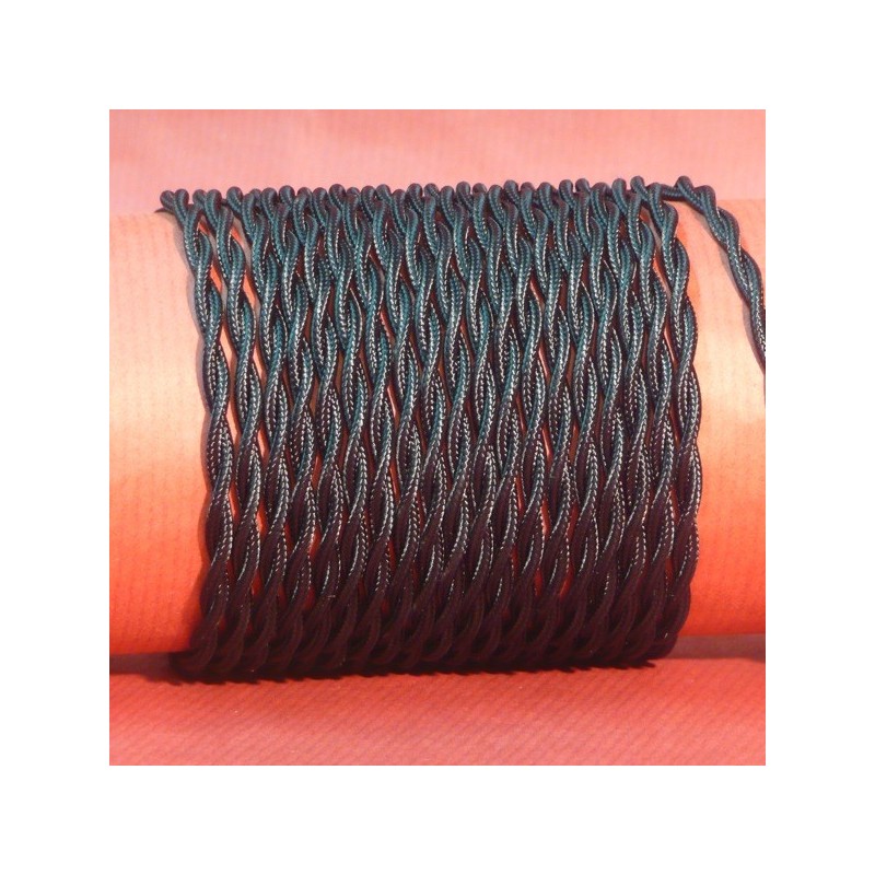 Câble électrique torsadé tissu noir 2X0.50