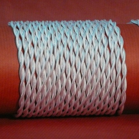 Câble électrique tissu torsadé blanc 2X0.50mm