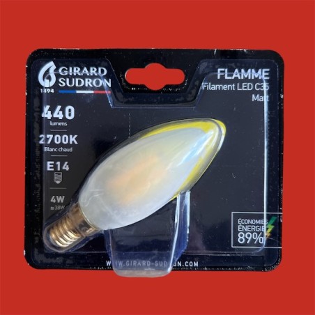 Ampoules LED flammes E14 4Watts mates