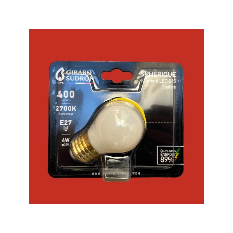 Ampoule LED sphere E27 Opaline blanche G45 4W