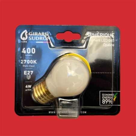 Ampoule sphere E27 opaline blanche LED