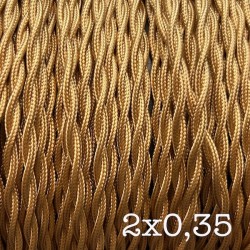 Câble électrique tissu 2X0,35 torsadé vieil or