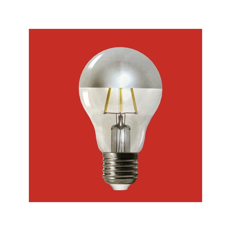 Ampoule calotte argentee LED E27 standard