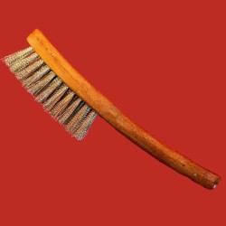 Brosse à manche acier laitonné