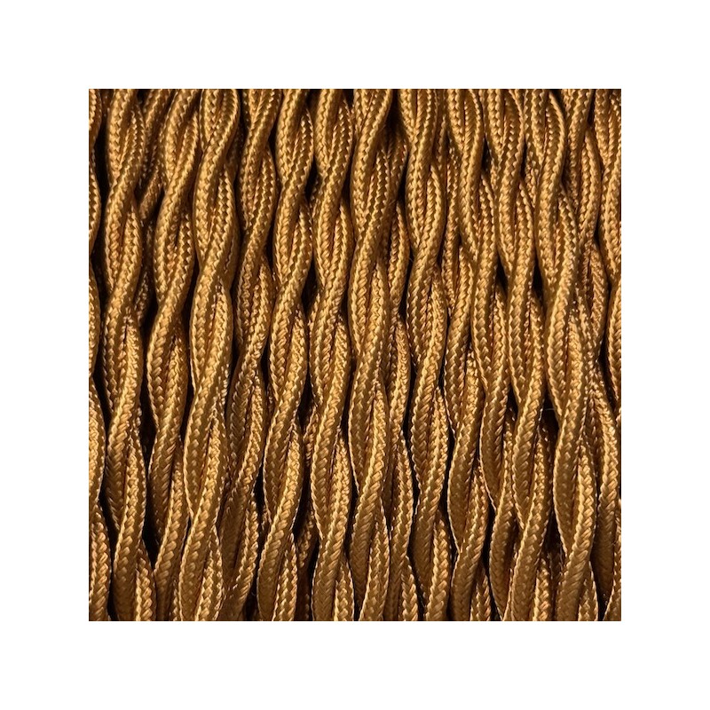 Fil électrique Torsadé Recouvert De Tissu Coton - Couleur Océan - Section 3x0.75 Mm² - Longueur 5 Mètres - Neuf