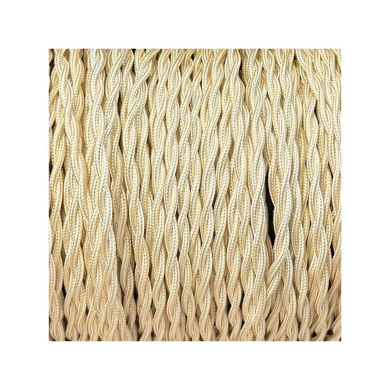 Câble électrique tissu torsadé ivoire 2X0.50mm