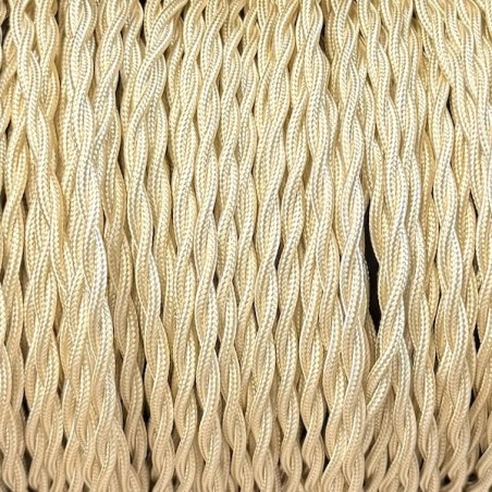 Câble électrique tissu torsadé ivoire 2X0.50mm