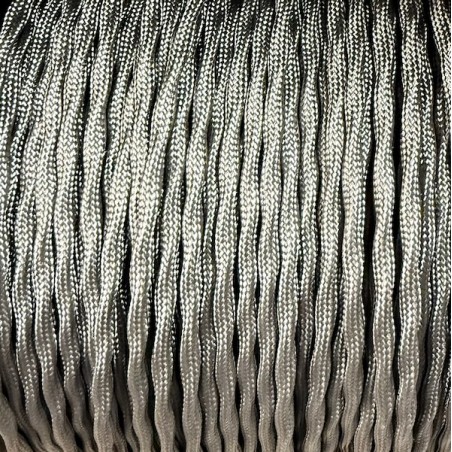 Fil électrique tissu torsadé gris mono gaine