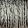 Fil électrique tissu torsadé gris mono gaine
