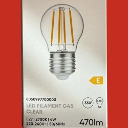 Ampoules sphère G45 E27 claires 4W