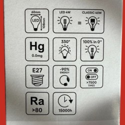 Ampoules standards E27 claires 4W