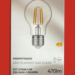 Ampoules standards E27 claires 4W
