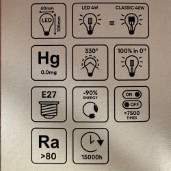 Ampoules standard E27 4W