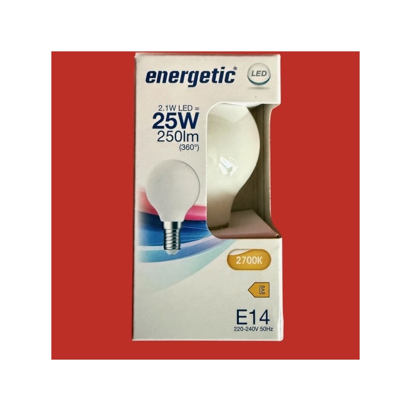 Ampoules sphere E14 opaline 2,1W