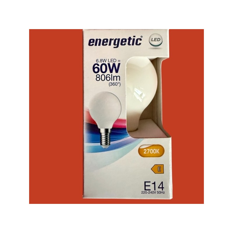 Ampoules sphere E14 opaline 6,8W