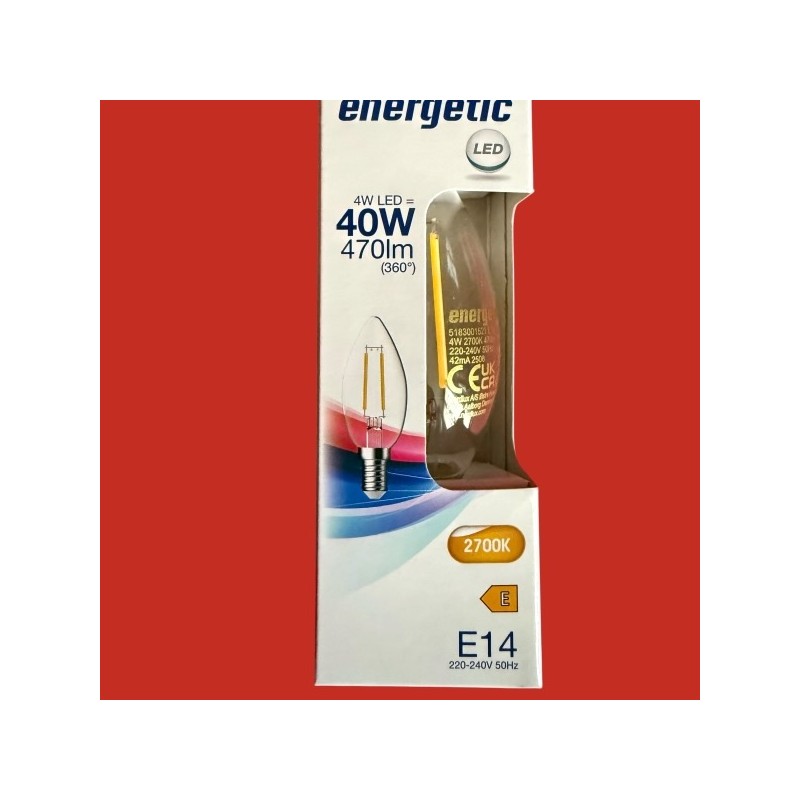 Ampoules flamme E14 claires 4W