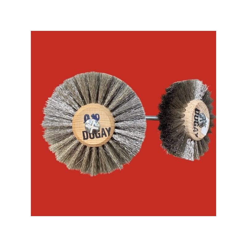 Brosses sur axe acier fines