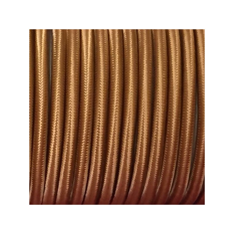 Câble électrique tissu bronze.