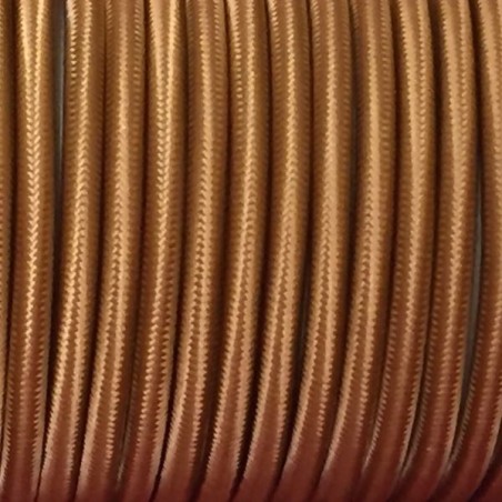Câble électrique tissu bronze.
