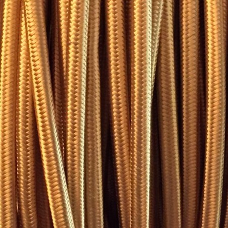 Cable-textile-plat-vieil-or-2X0.35mm²