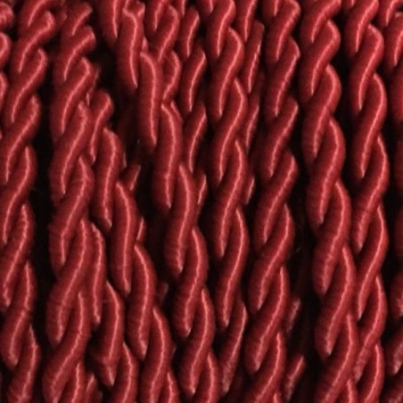 Câble électrique tissu torsadé marsala