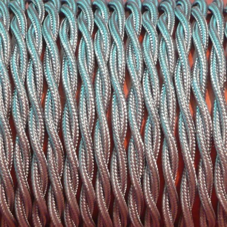 Câble électrique tissu torsadé gris 0,50