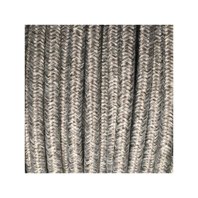 Câble électrique tissu chiné gris