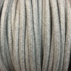 câble électrique tissu coton gris clair