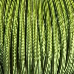 Cable electrique tissu vert rond