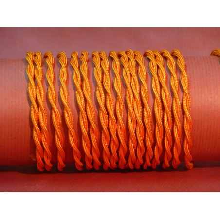 Câble électrique torsadé tissu orange 2X0.75