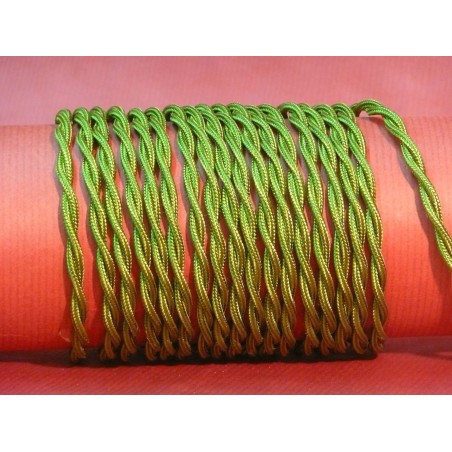Câble électrique torsadé tissu vert 2X0.75