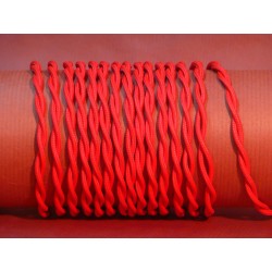 Câble électrique torsadé tissu rouge 2X0.75